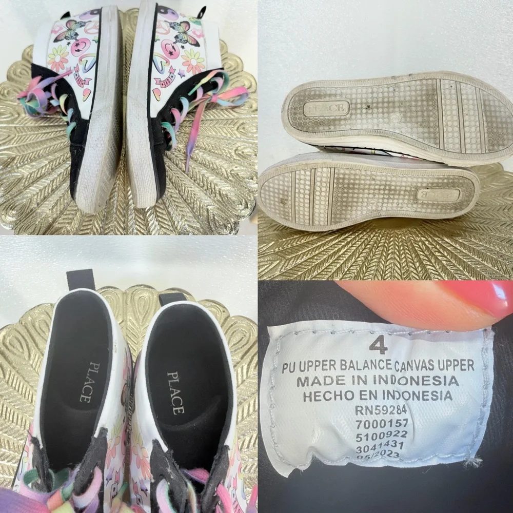 The Children’s Place‎ Girls High Top Sneakers Hearts Size 4